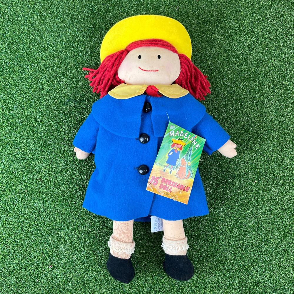 Vintage Eden Toys 15" Madeline Dressable Blue Coat Rag Plush Doll